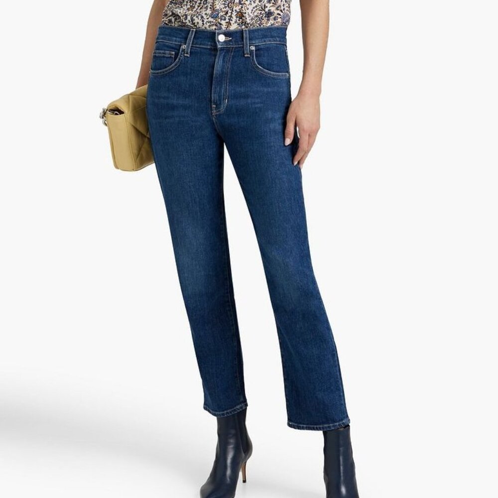 Veronica Beard Joey High Rise Straight Leg Jeans in Bright Blue Size 30